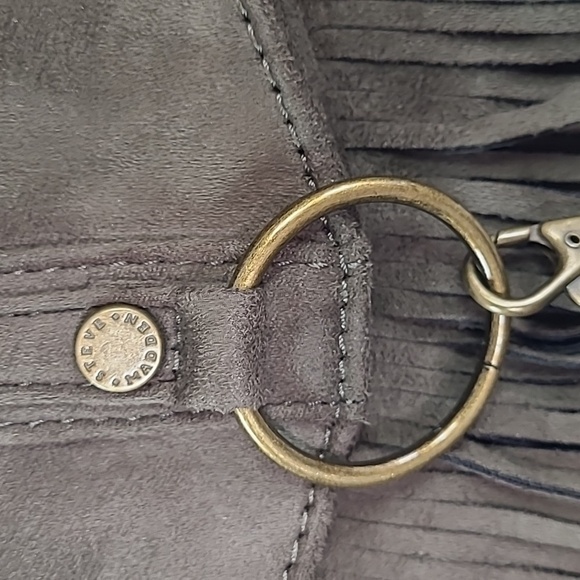 STEVE Madden Green Faux Suede Boho Shoulder Bag Purse with Chain Detail Festival - Picture 6 of 13